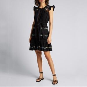 Saloni Bea embroidered button front dress